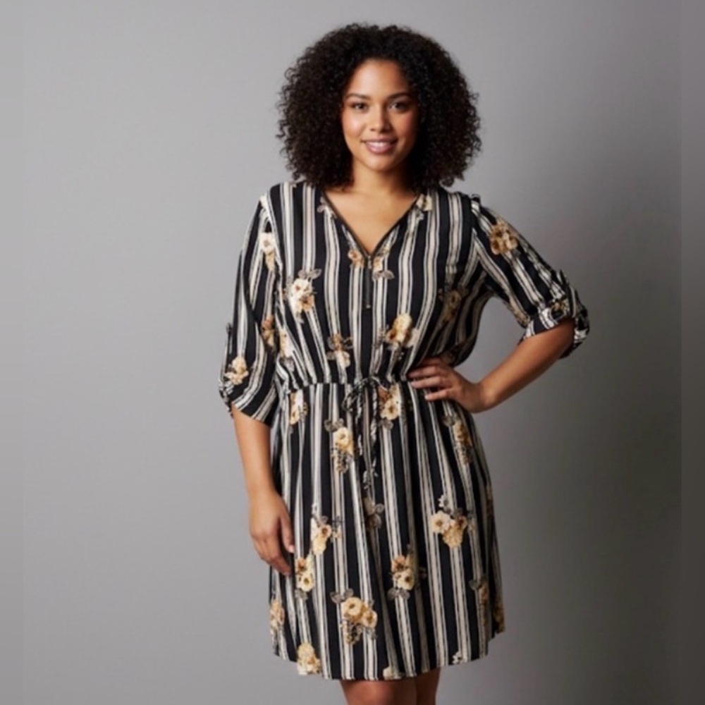 Rue 21 plus sized Striped Floral Dress